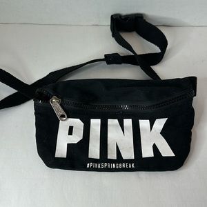 Pink Victoria’s Secret Black Fanny Pack Adjustable Waist Belt